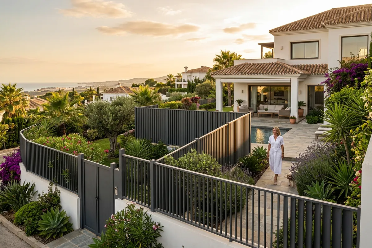 Gartenzäune & Sichtschutz-Einrichtung auf einer mediterranen Terrasse in Fuengirola, Costa del Sol