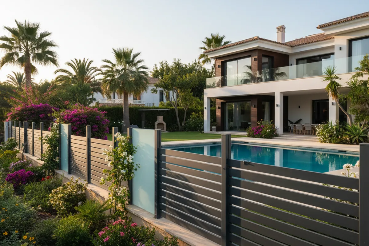 Gartenzäune & Sichtschutz-Einrichtung auf einer mediterranen Terrasse in San Pedro de Alcántara, Costa del Sol