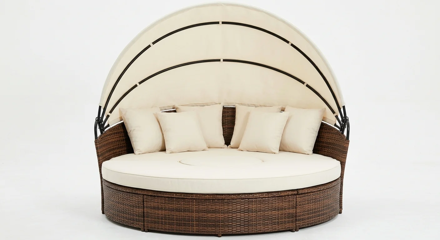 Outsunny Rattan Daybed with Canopy by Outsunny — available in Nerja from Costa del Sol Outdoors