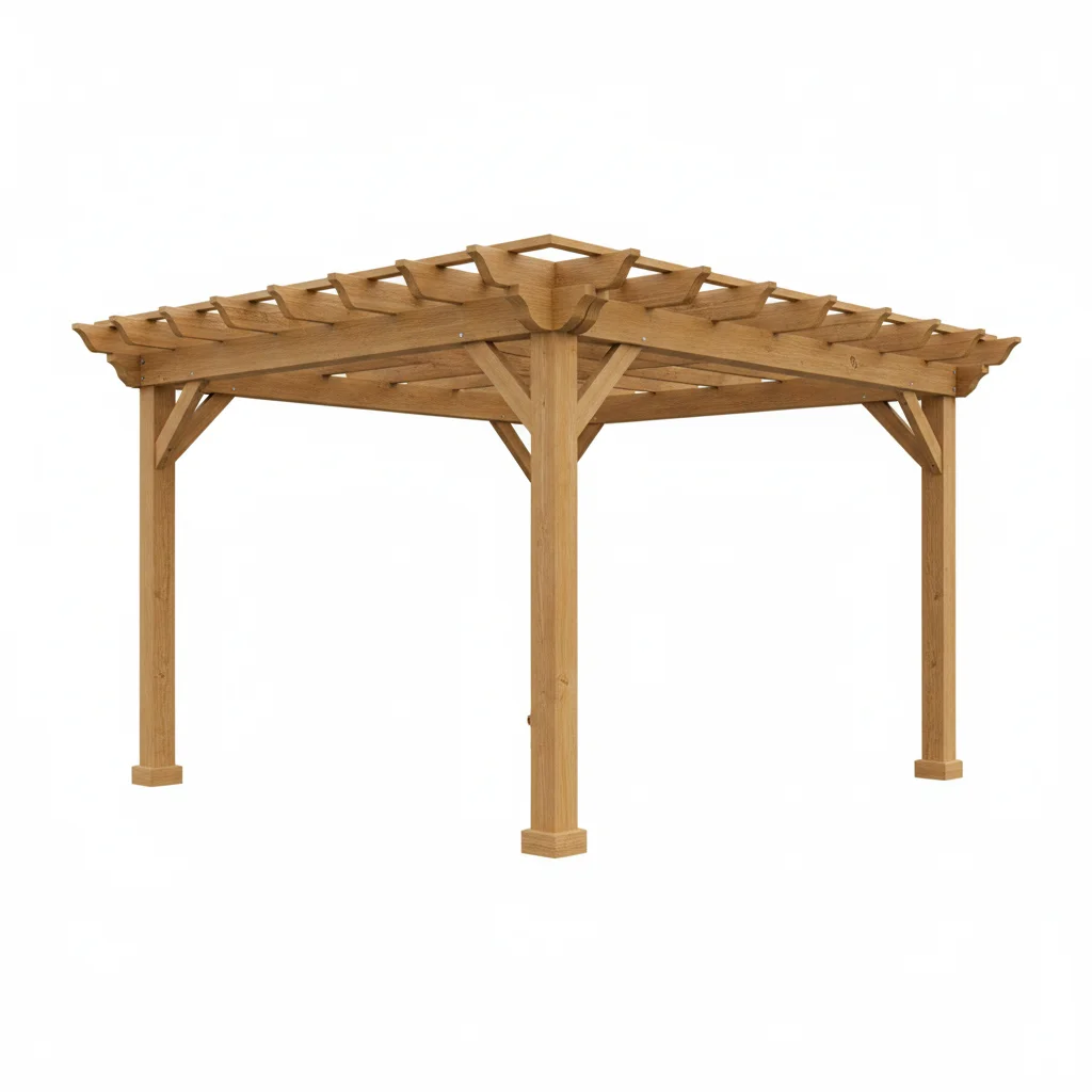 Wooden Pergola Pine/Teak 4x3m by Costa del Sol Outdoors
