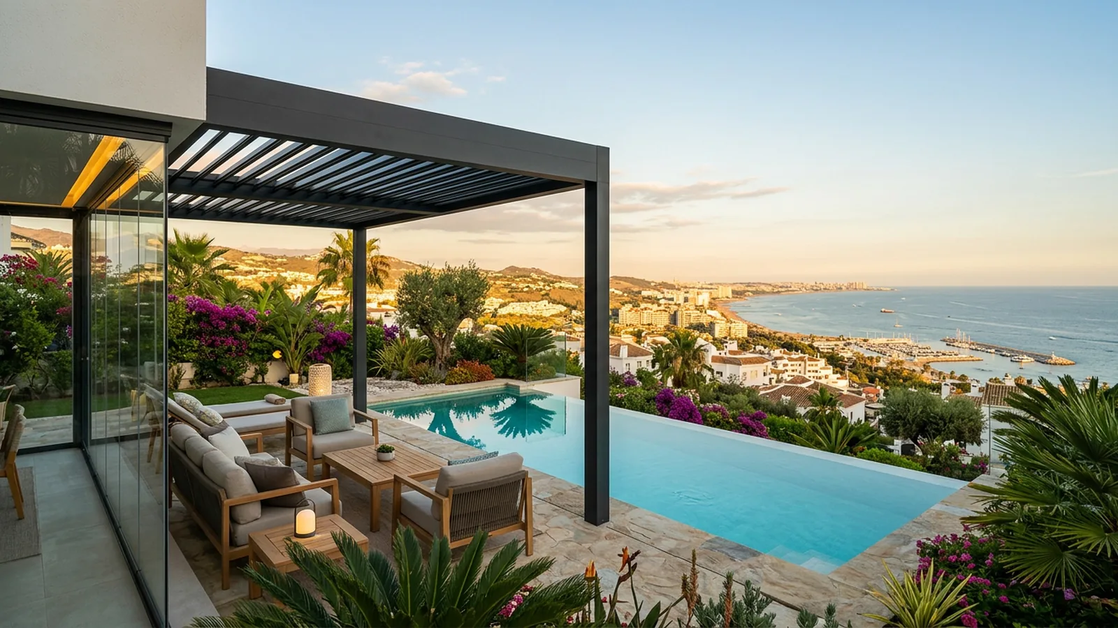 Keter Outdoor-Kochprodukte auf einer mediterranen Terrasse in Benalmádena, Costa del Sol