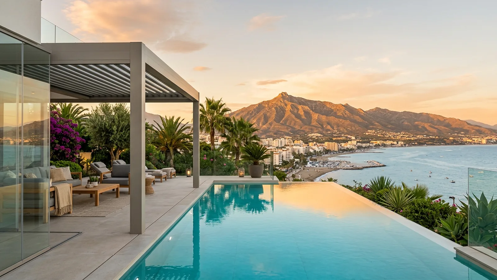 Keter Outdoor-Kochprodukte auf einer mediterranen Terrasse in Fuengirola, Costa del Sol