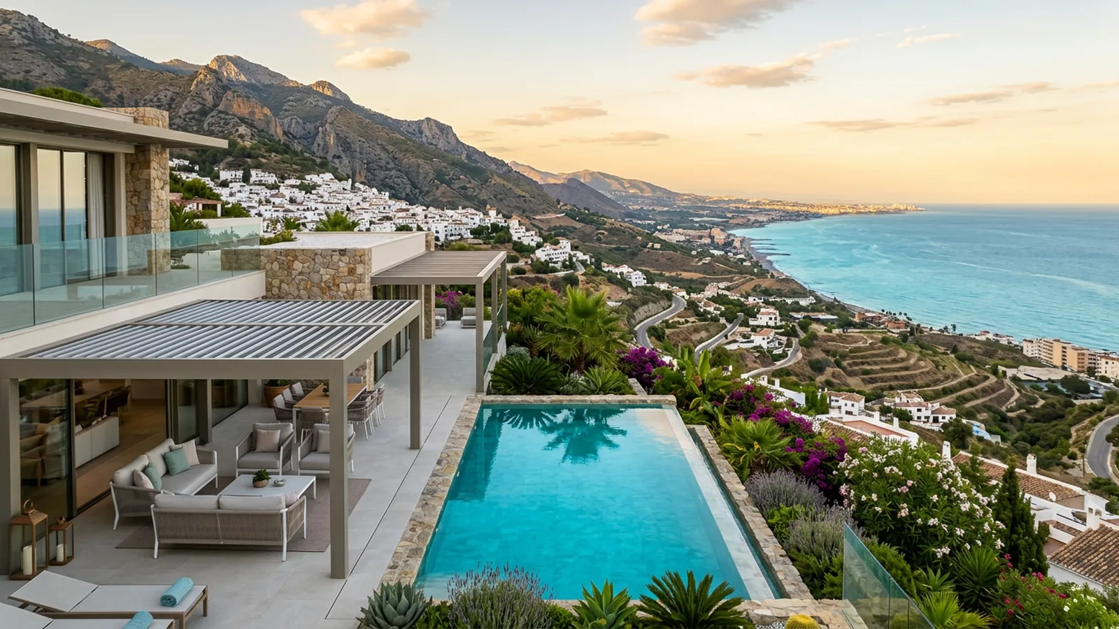 Keter Outdoor-Kochprodukte auf einer mediterranen Terrasse in Mijas, Costa del Sol