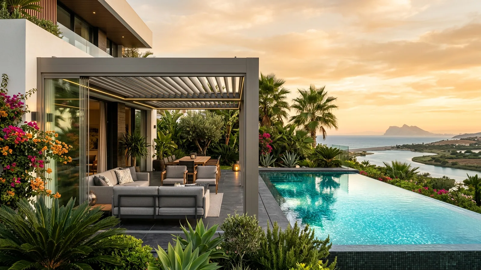 Keter Outdoor-Kochprodukte auf einer mediterranen Terrasse in Sotogrande, Costa del Sol